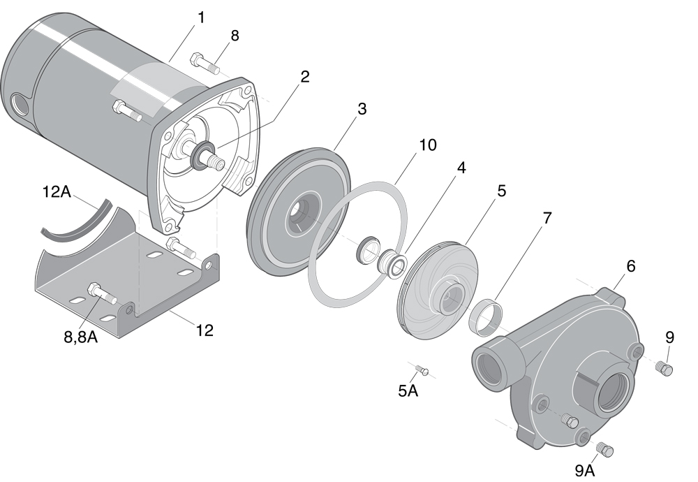 Parts for Sta Rite Pump model JHG52HL